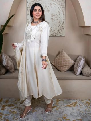Anarkali Kurta and Pant Dupatta Set