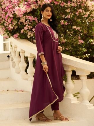 Anarkali Kurta and Pant Dupatta Set