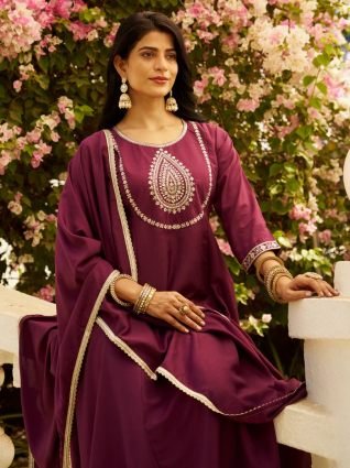 Anarkali Kurta and Pant Dupatta Set