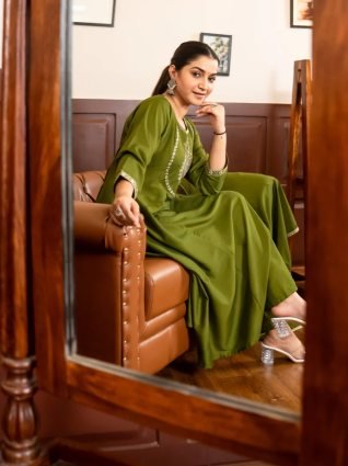 Anarkali Kurta and Pant Dupatta Set
