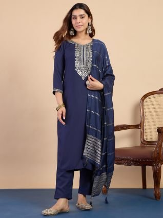Blue Women   s Traditional Kurta Pant Set with Dupatta