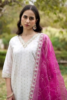 Chanderi Silk Blend Kurta Set