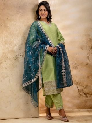 Chitralekha Chanderi Silk Blend Kurta Set
