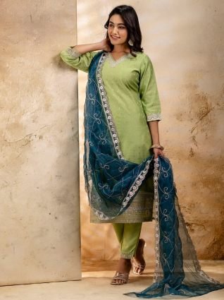 Chitralekha Chanderi Silk Blend Kurta Set