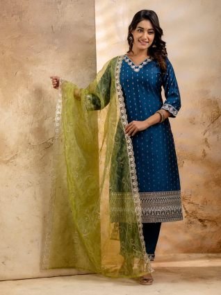 Chitta Chanderi Silk Blend Kurta Set