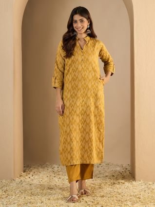 Collar Calf Length Festive   Casual Ethnic Kurta Sets for Women