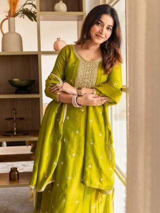 Elegant Silk Blend Anarkali Kurta Set with Embroidered Dupatta and Flowy Fit for a Stunning Look Sale price Rs 2 050 00 Regular price Rs 4 999 00
