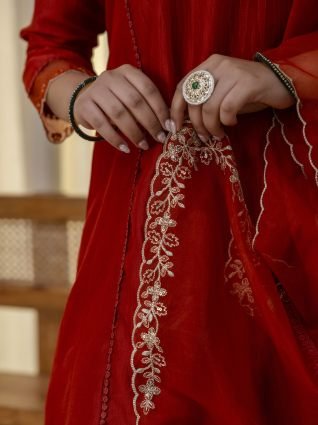 Embroidred Kurta Sets with Sequins Work Women Suits