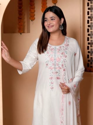 khadi cotton Kurta with Trousers   Dupatta Suits