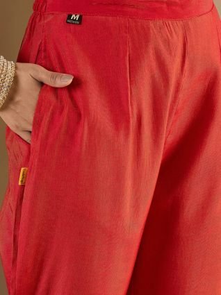 Pink Silk Blend Straight Suit Set With Dupatta