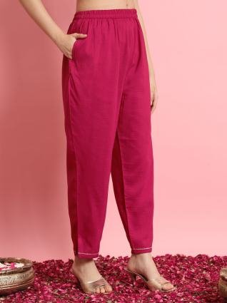 Pink Silk Dori Embroidered Kurta Pant Dupatta Set