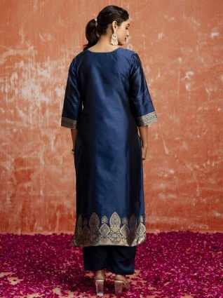 Premium Kurta Set with Bottom and Dupatta Zari Work Comfortable Stylish