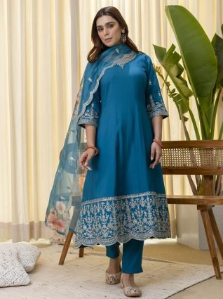 Rama Embroidred Kurta Sets with Sequins Work Women Suits