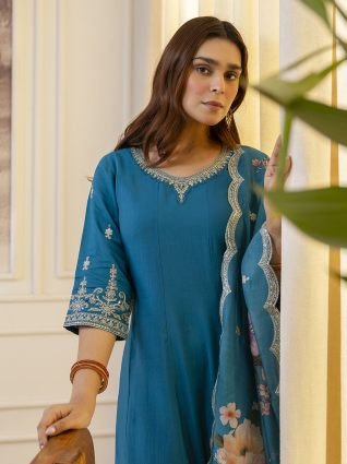 Rama Embroidred Kurta Sets with Sequins Work Women Suits