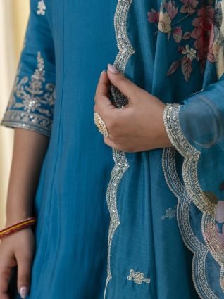 Rama Embroidred Kurta Sets with Sequins Work Women Suits