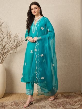rama Viscose Rayon Kurta with Trousers   Dupatta Suits
