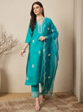 rama Viscose Rayon Kurta with Trousers   Dupatta Suits