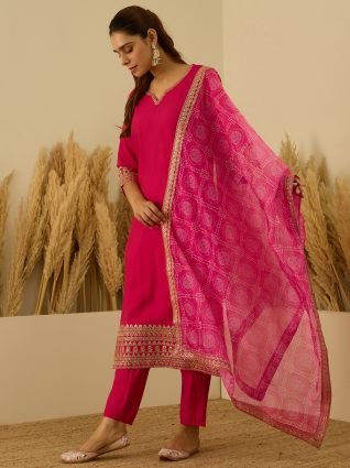 Straight Kurta Set with Trousers   Dupatta