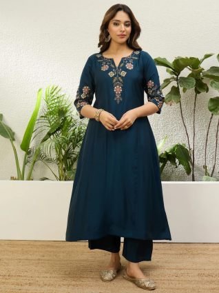 Women Anarkali Kurta with Pant   Chinon Dupatta Suits  Festive Ethnic Set