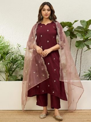 Women Anarkali Kurta with Pant   Dupatta Suits  Festive Ethnic Set