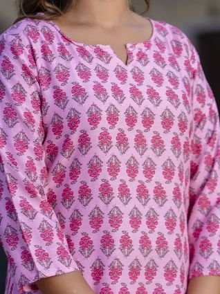 Women Cotton Blend Kurta Pant  Set