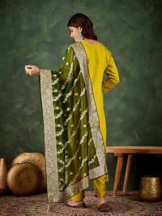 Women Kurta and Pant Dupatta Sets Viscose Rayon Fabrics with Embroidery Handwork