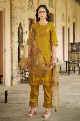 Women Kurta and Pant Sets Cotton Silk Fabric