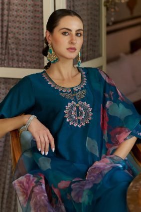 Women Kurta and Pant Sets Cotton Silk Fabric