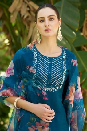 Women Kurta and Pant Sets Cotton Silk Fabric