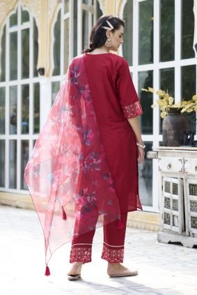 Women Kurta and Pant Sets Cotton Silk Fabric