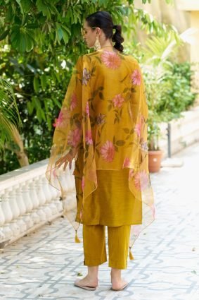 Women Kurta and Pant Sets Cotton Silk Fabric