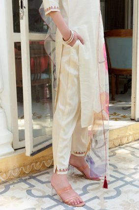 Women Kurta and Pant Sets Cotton Silk Fabric