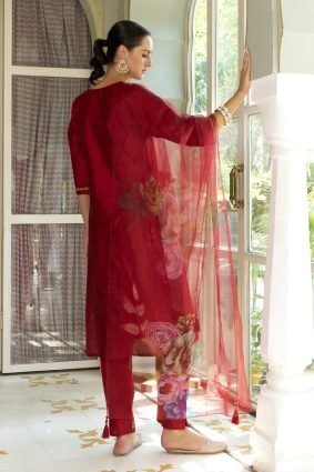 Women Kurta and Pant Sets Cotton Silk Fabric