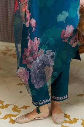 Women Kurta and Pant Sets Cotton Silk Fabric