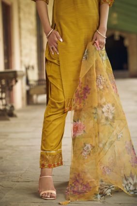 Women Kurta and Pant Sets Cotton Silk Fabric