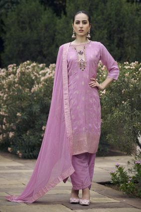 Women Kurta and Pant Sets Dupatta Viscose Rayon Silk Blend with Handwork
