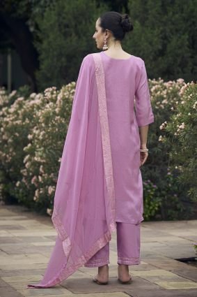 Women Kurta and Pant Sets Dupatta Viscose Rayon Silk Blend with Handwork