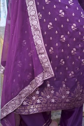 Women Kurta and Pant Sets Dupatta Viscose Rayon Silk Blend with Handwork