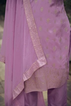 Women Kurta and Pant Sets Dupatta Viscose Rayon Silk Blend with Handwork