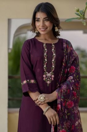 Women Kurta and Pant Sets Viscose Roman Silk Fabric
