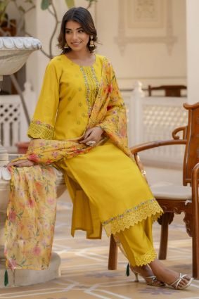 Women Kurta and Pant Sets Viscose Roman Silk Fabric