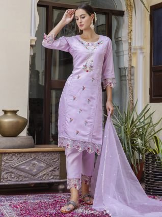 Women Kurta and Pant Sets Viscose Roman Silk Fabric