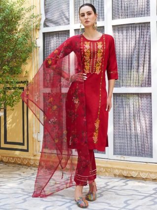 Women Kurta and Pant Sets Viscose Rayon Fabric