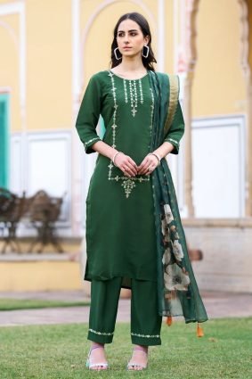 Women Kurta and Pant Sets Viscos Roman Silk Fabric