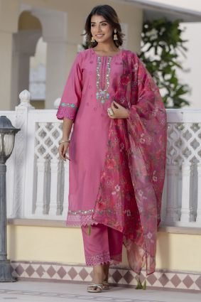 Women Kurta and Pant Sets Viscose Roman Silk Fabric