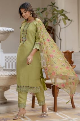 Women Kurta and Pant Sets Viscose Roman Silk Fabric