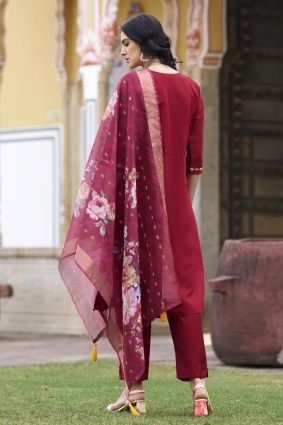 Women Kurta and Pant Sets Viscos Roman Silk Fabric