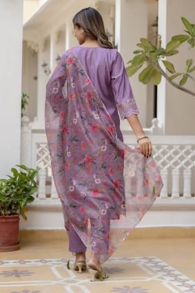 Women Kurta and Pant Sets Viscose Roman Silk Fabric