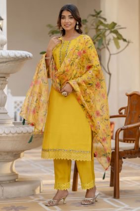 Women Kurta and Pant Sets Viscose Roman Silk Fabric