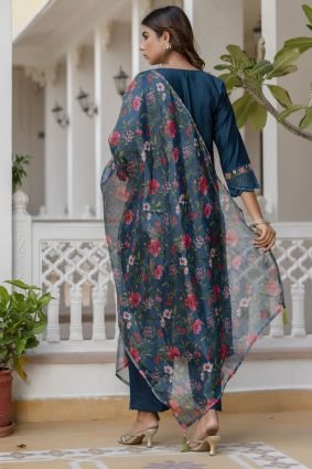Women Kurta and Pant Sets Viscose Roman Silk Fabric